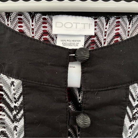 Dotti Black and White Zig Zag Print Swim Cover-Up Tunic Medium - Picture 4 of 6